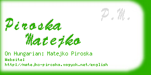 piroska matejko business card